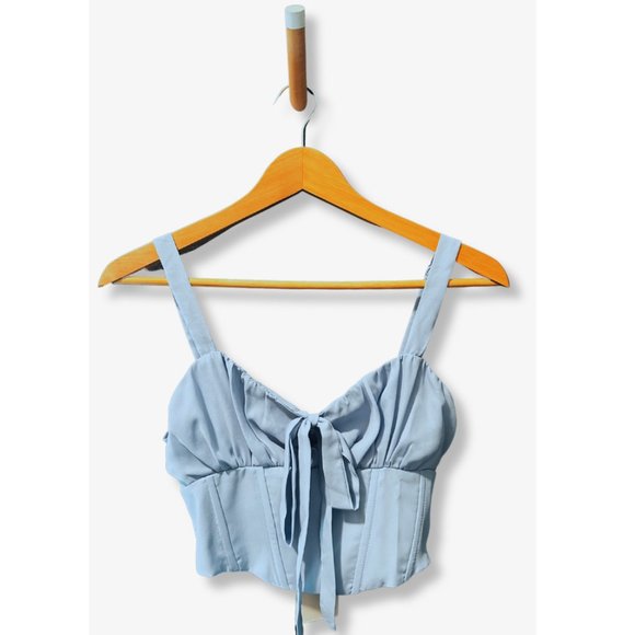 SLEEVELESS CORSET TOP | LIGHT BLUE - Picture 1 of 2